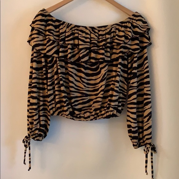 Tops - 🌺🌺SALE🌺🌺Crop Top Zebra Print Large